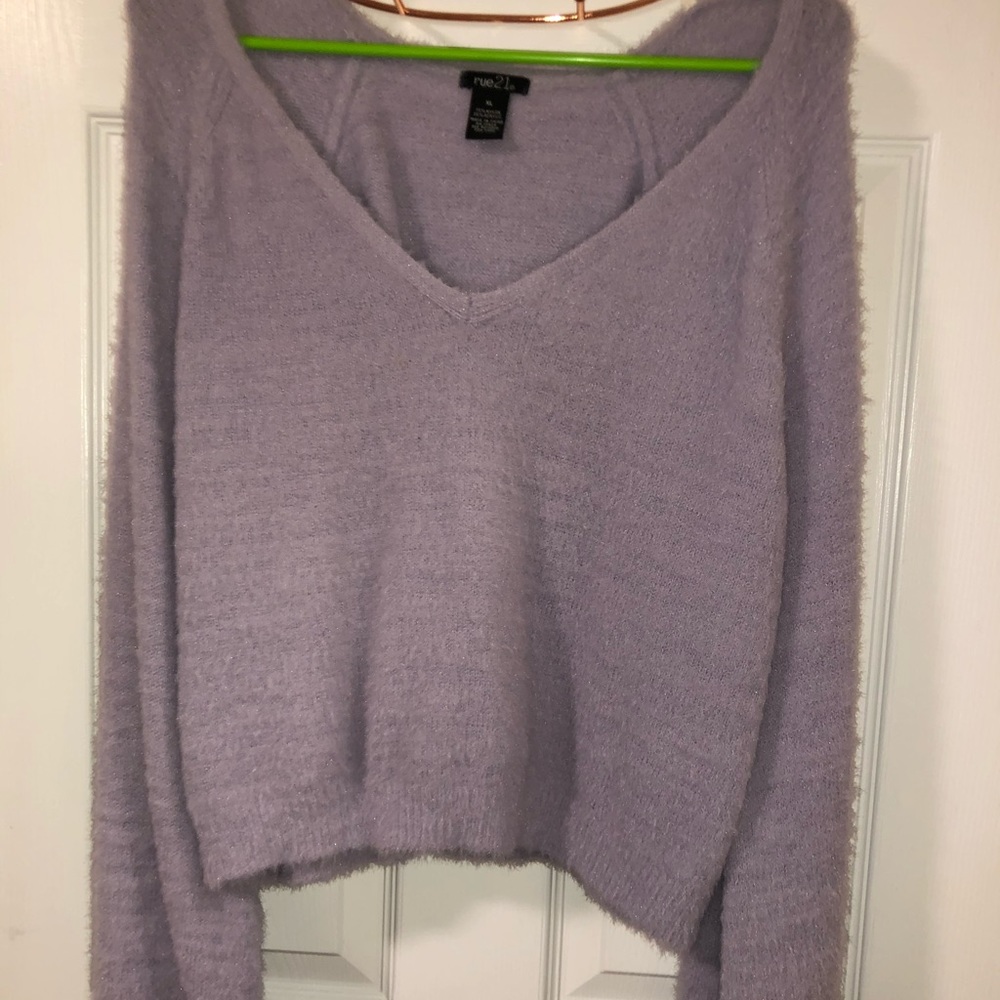 Purple cropped sweater